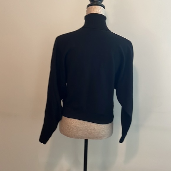 ZARA MOCK NECK CROPPED KNIT SWEATER SIZE SMALL GOOD CONDITION BLACK - Picture 3 of 5